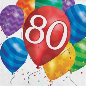 Club Pack of 192 Multi Colored Balloon Blast 80 Disposable Lunch Napkins 6.5 - All