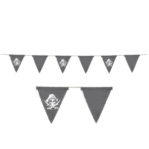 Club Pack of 12 Pirate Fabric Pennant Banner Hanging Decoration 6 - All