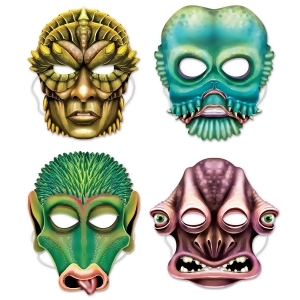 Club Pack of 48 Halloween Theme Space Alien Full Mask Costume Accessory 12.25 - All