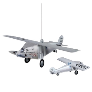 Club Pack of 12 Silver Spirit of Adventure 3-Dimensional Airplane Centerpiece 15.25 - All