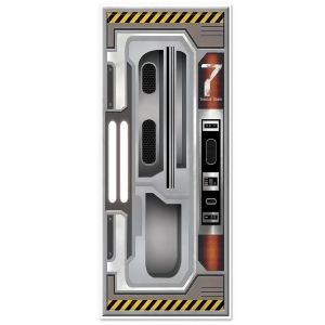 Club Pack of 12 Gray Spac Station Door Cover Decoration 6 - All