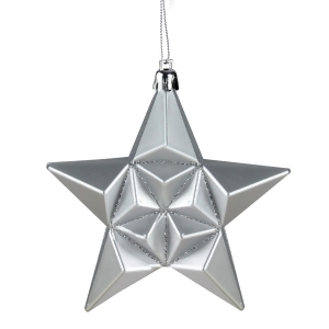 12Ct Silver Splendor Shatterproof Star Christmas Ornaments 5 - All