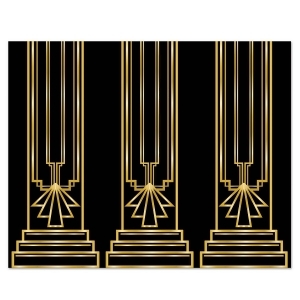 Pack of 6 Great 20s Black and Gold Backdrop Wall Decoration 30 - All