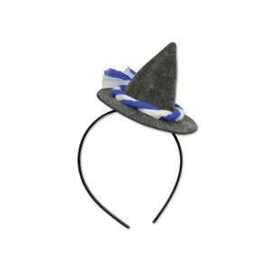 Pack of 12 Oktoberfest Peasant Grey Party Hat with Bavarian String Accents Headbands - All
