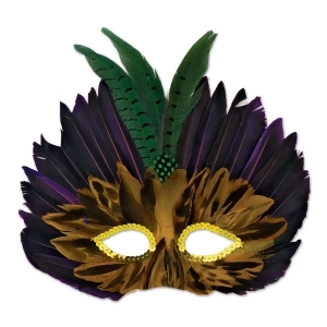 Mardi Gras Feathered Mask Masks Fanci-Feather Mardi Gras Halloween - All