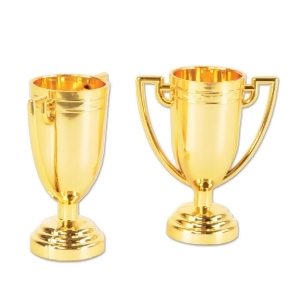 Club Pack of 96 Mini Gold Colored Trophy Cup Award Decorations 2.75 - All