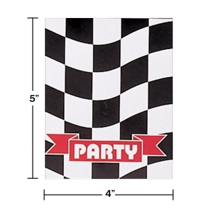 Club Pack of 96 Black and White Checkered Decorative Invitation 6 - All