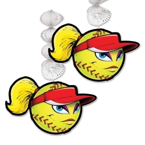 Club Pack of 24 Softball Danglers Hanging Sports Party Decorations 30 - All