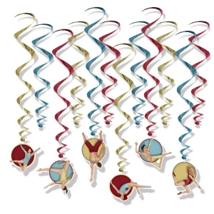 Club Pack of 12 Colorful Vintage Circus Whirls Hanging Decoration 32 - All