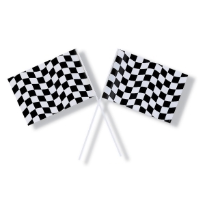 Club Pack of 48 Race Track Black and White Checkered Flag Party Decorations 9.25 - All