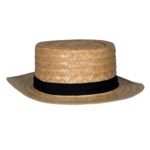 Club Pack of 12 Straw Skimmer Hat with a Black Grosgrain Ribbon One Size - All
