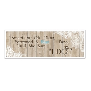 Pack of 12 Rustic Wedding All Weather Engagement Banners to be Personalized 5' - All