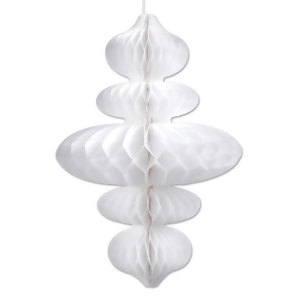 Club Pack of 12 White Honeycomb Hanging Ornament Decoration 21.5 - All