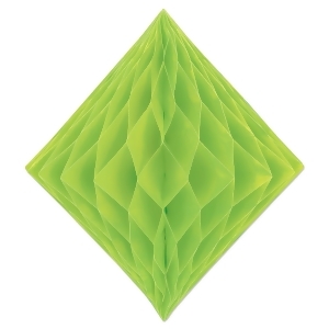 Club Pack of 12 Honeycomb Lime Green Diamond Hanging Decorations 12.5 - All