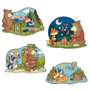 Club Pack of 48 Camping Woodland Friends Party Cutouts Wall Decorations - All