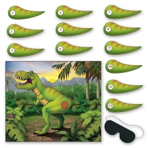 Club Pack of 24 Pin the Tail on the Dinosaur Birthday Party Games 21.5 - All