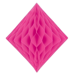 Club Pack of 12 Honeycomb Fuchsia Pink Diamond Hanging Decorations 12.5 - All