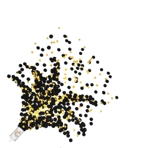 Club Pack of 96 Decorative Black and Gold Push Up Confetti Burst Party Poppers - All