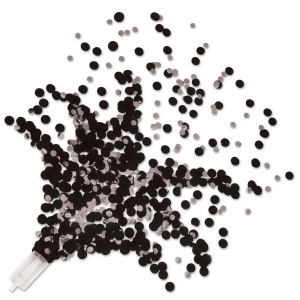 Club Pack of 96 Decorative Silver and Black Push Up Confetti Burst Party Poppers - All