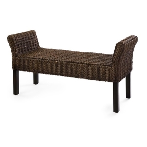 47.5 Mocha and Pecan Brown Decorative Elm and Bamboo Woven Bench - All