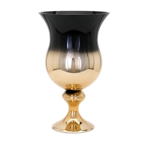 18.5 Black and Gold Ombre Alia Classic Style Decorative Glass Urn - All