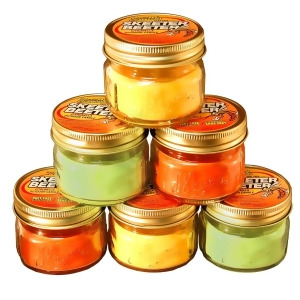 Pack of 6 Yellow and Orange Outdoor Patio Garden Citronella Candles in Mason Jars 3oz - All