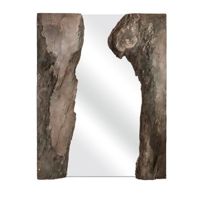 42 Brown Natural Wood Mimic Flanked Decorative Resin Wall Mirror - All