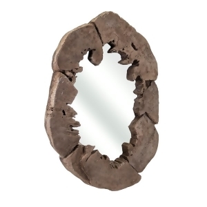 30.75 Brown Wooden Tree Trunk Design Decorative Resin Wall Mirror - All