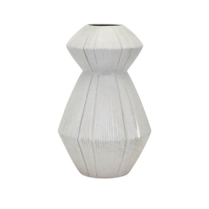 17 Geometric Textured Gray and White Takoda Decorative Ceramic Vase - All
