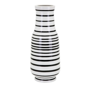 18.25 Black and White Striped Parisa Large Decorative Ceramic Vase - All
