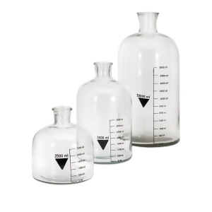Set of 3 Clear and Black Decorative Industrial Style Glass Chemistry Bottles - All