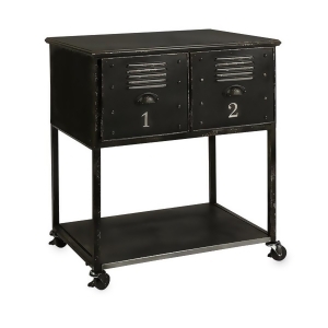 29.5 Black Multi-functional Storage 2-Drawer Iron Rolling Cart Table - All