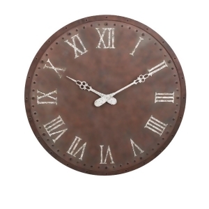 45 Weathered Brown and White Rustic Style Decorative Oversized Wall Clock - All