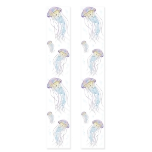 Club Pack of 36 Pacifying Purple and Blue Jellyfish Party Panel Decorations 6' - All