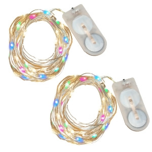 Set of 2 Multi Colored B/o String Lights with 40 Lights Clear Wire - All
