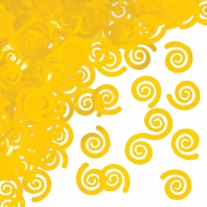Club Pack of 12 Sunshine Yellow Swirl Party Confetti Bags 0.5 oz. - All