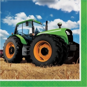 Club Pack of 192 Green Tractor Premium 2-Ply Disposable Luncheon Napkins 6.5 - All