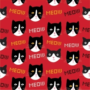 Club Pack of 288 Red and Black Cats Party Disposable Beverage Napkins 5 - All