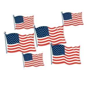 Club Pack of 72 Double Sided United States Flag Cutouts 5.75 8.5 - All
