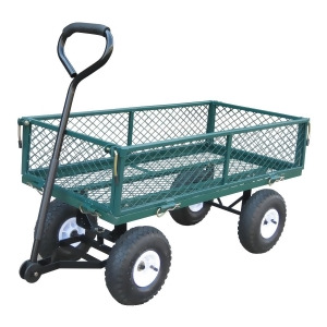 21 Green Garden Cart with Removable Sides and Cushioned Handle - All