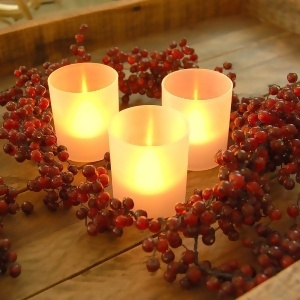 Pack of 6 B/o Frosted Votive Holder with Amber Led Lights and Timer 2.25 - All