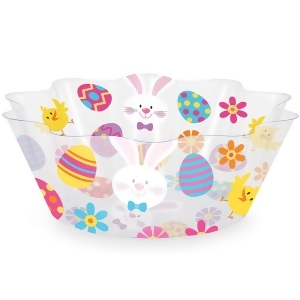 Club Pack of 12 Transparent Disposable Plastic Fluted Easter Party Snack Bowls 8 - All