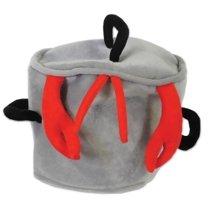 Club Pack of 12 Gray and Red Plush Shellfish Boiling Pot Costume Hats 7.5 - All