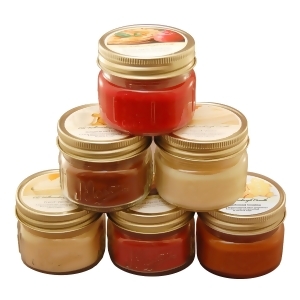 Pack of 6 Red and Cream Scented Holiday Decorative Candles in Mason Jars 3oz - All