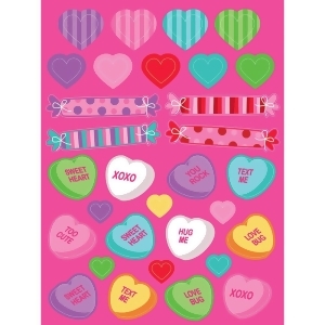 Club Pack of 48 Valentines Conversation Heart Candy Stickers 8 - All