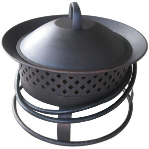 18.5 Rubbed Bronze Aurora Steel Outdoor Gas Firebowl - All