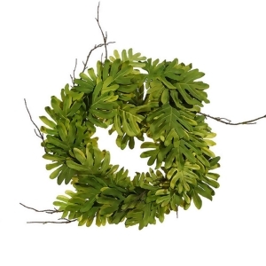 26 Green and Brown Philondrendon Leaves and Twigs Artificial Tropical Wreath - All