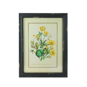 16 Black and Butter Yellow Marigold Distressed Wood Framed Print Wall Art - All