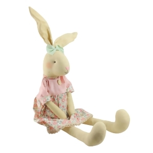 20 Sitting Linen Pink Floral Easter Bunny Rabbit Spring Figure - All