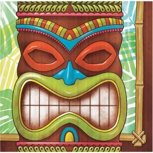 Pack of 1200 Brown and Green Tiki Time Printed Beverage Napkin 10 - All
